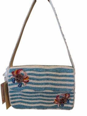 NWT Beaded Wavy Crab Shoulder Bag